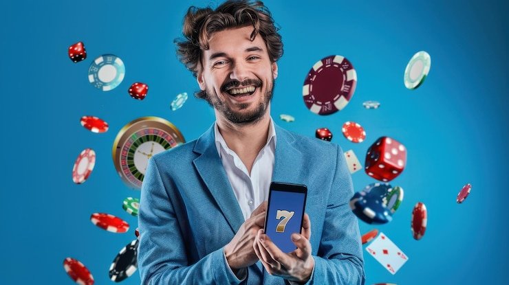 Suasana studio kasino langsung dengan meja baccarat dan dealer berseragam profesional